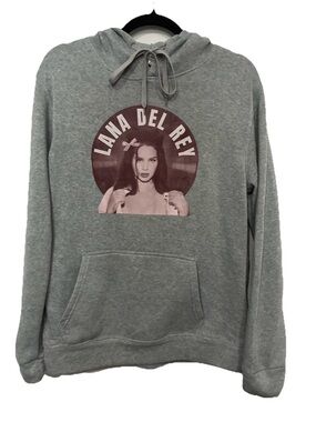 Gray Lana Del Rey Graphic Hoodie - Women's Pullover Sweatshirt
